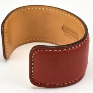 Coach Red Leather Cuff Bracelet